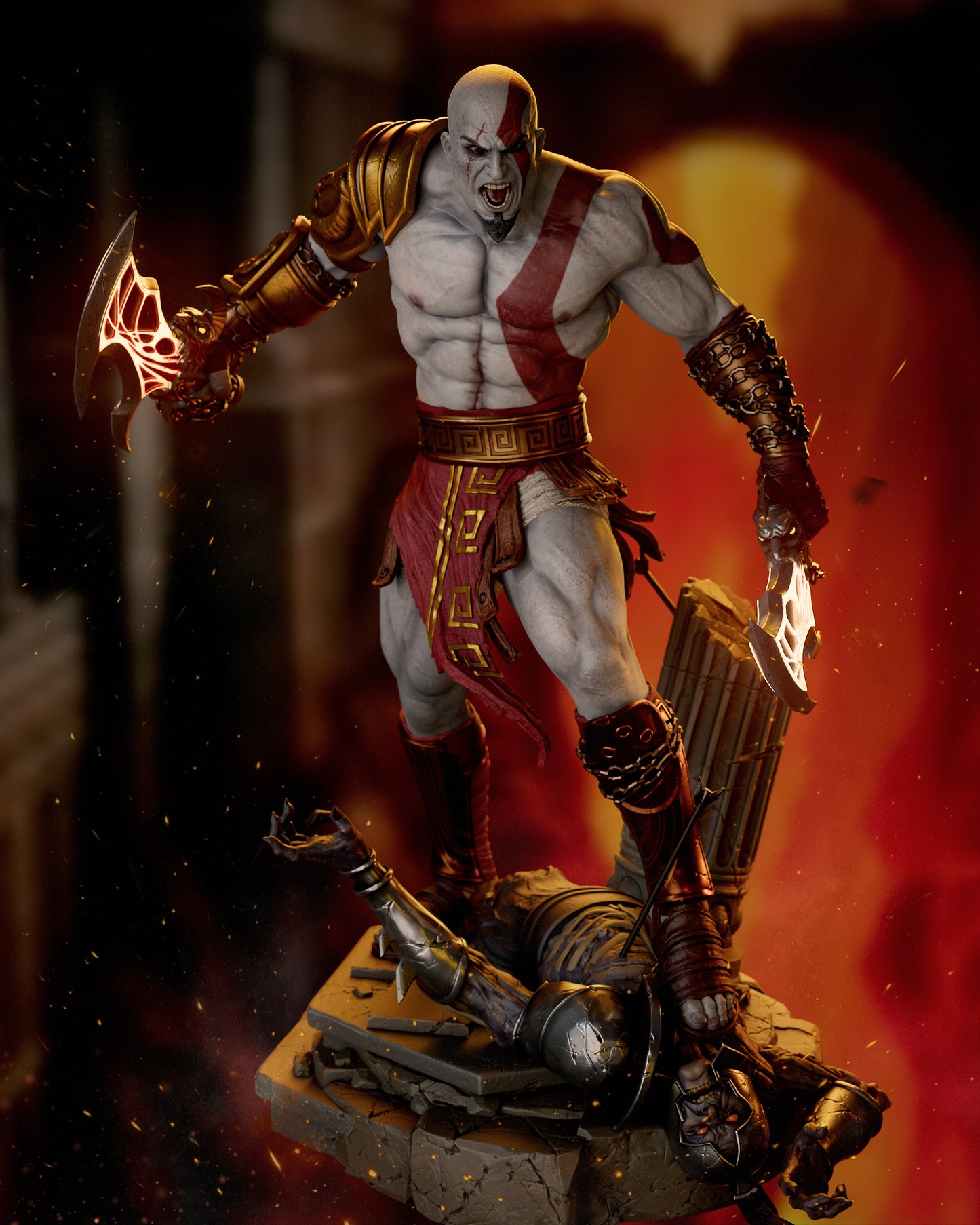 Kratos God of War - 3D printed Statue Model kit 6 Scale
