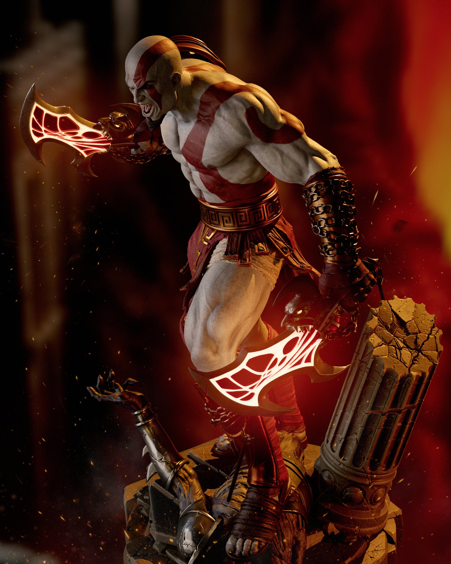 Kratos God of War - 3D printed Statue Model kit 6 Scale