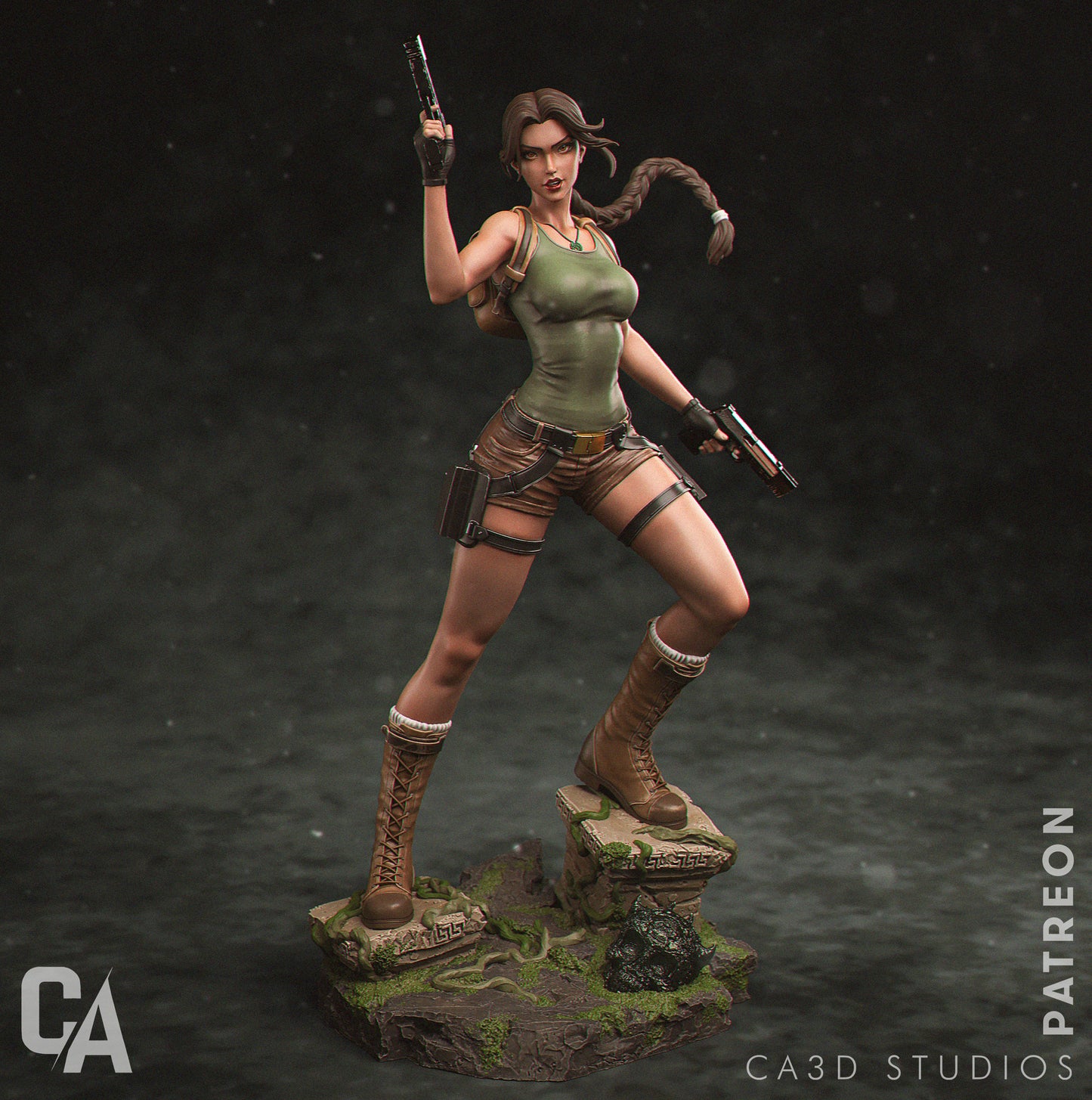 Lara Croft 3d Printed Statue - Unpainted and Unassembled 6 & 12 Scale