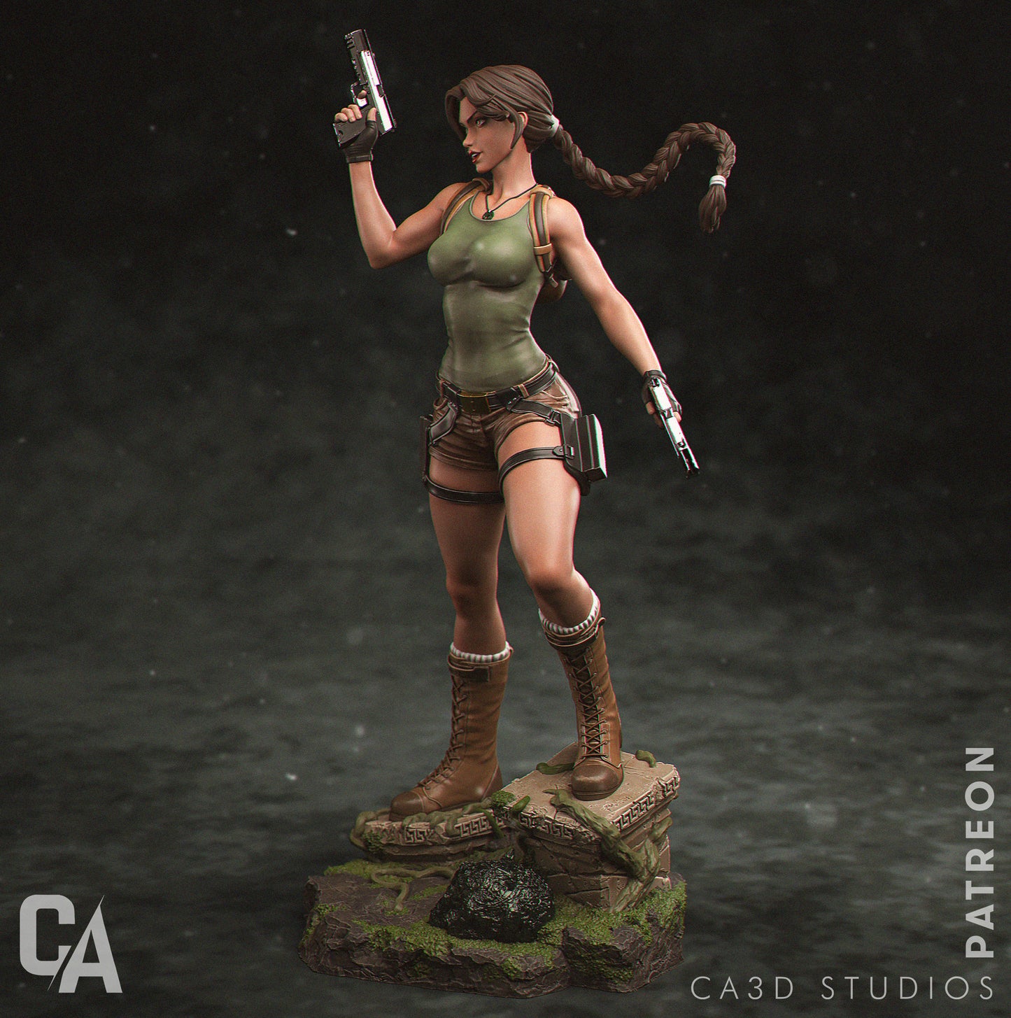 Lara Croft 3d Printed Statue - Unpainted and Unassembled 6 & 12 Scale