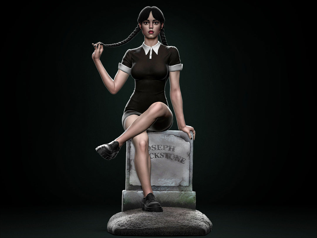 Wednesday Addams - 3D Printed Statue Model Kit