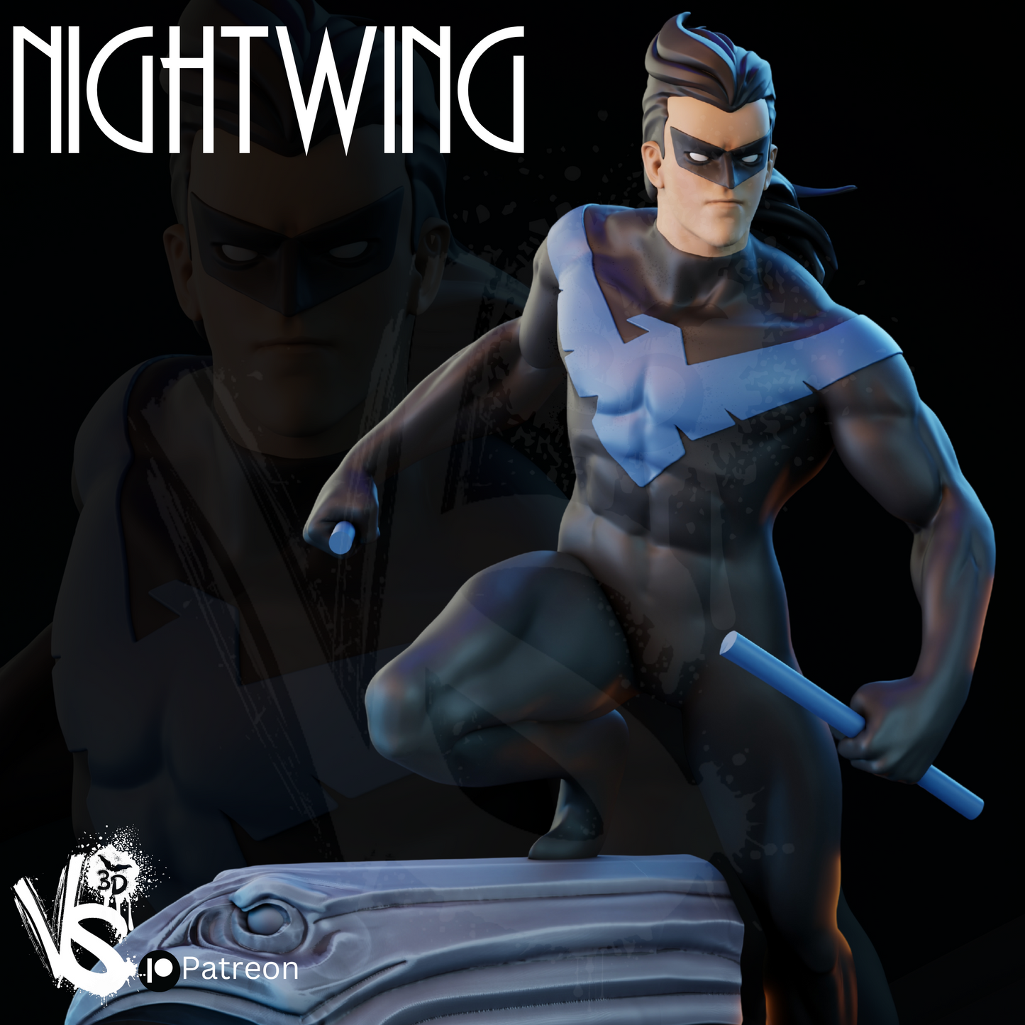 Nightwing (TAS) - Unpainted and Unassembled 3D Print Kit