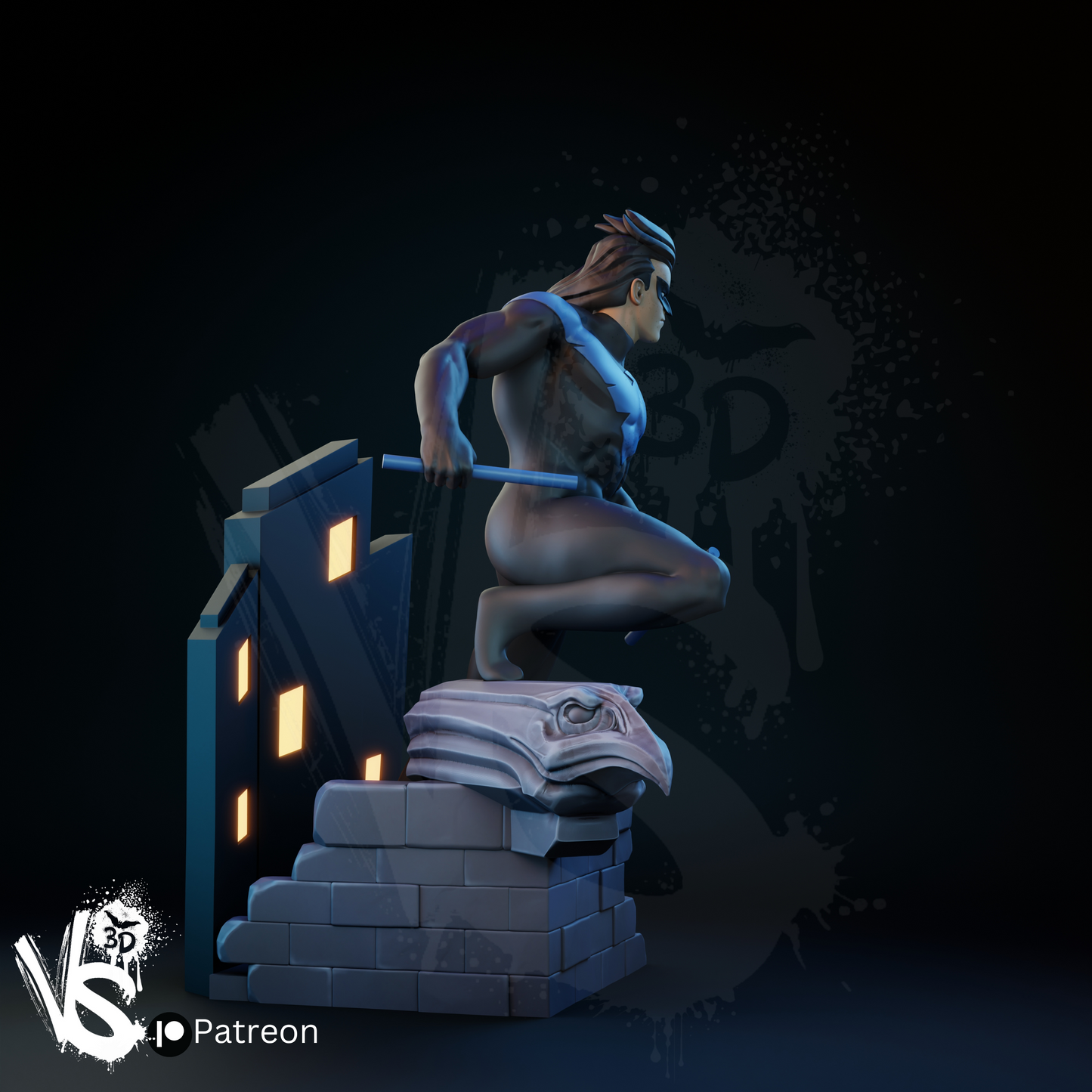 Nightwing (TAS) - Unpainted and Unassembled 3D Print Kit