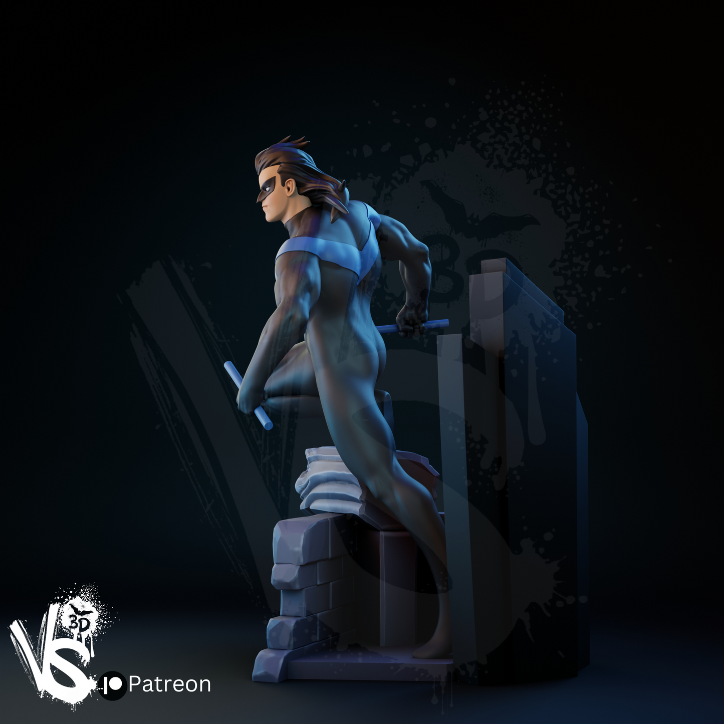 Nightwing (TAS) - Unpainted and Unassembled 3D Print Kit