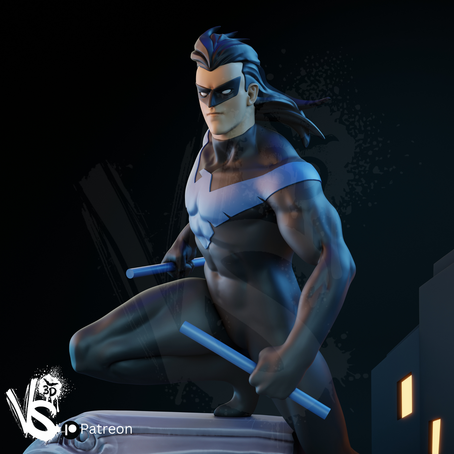 Nightwing (TAS) - Unpainted and Unassembled 3D Print Kit