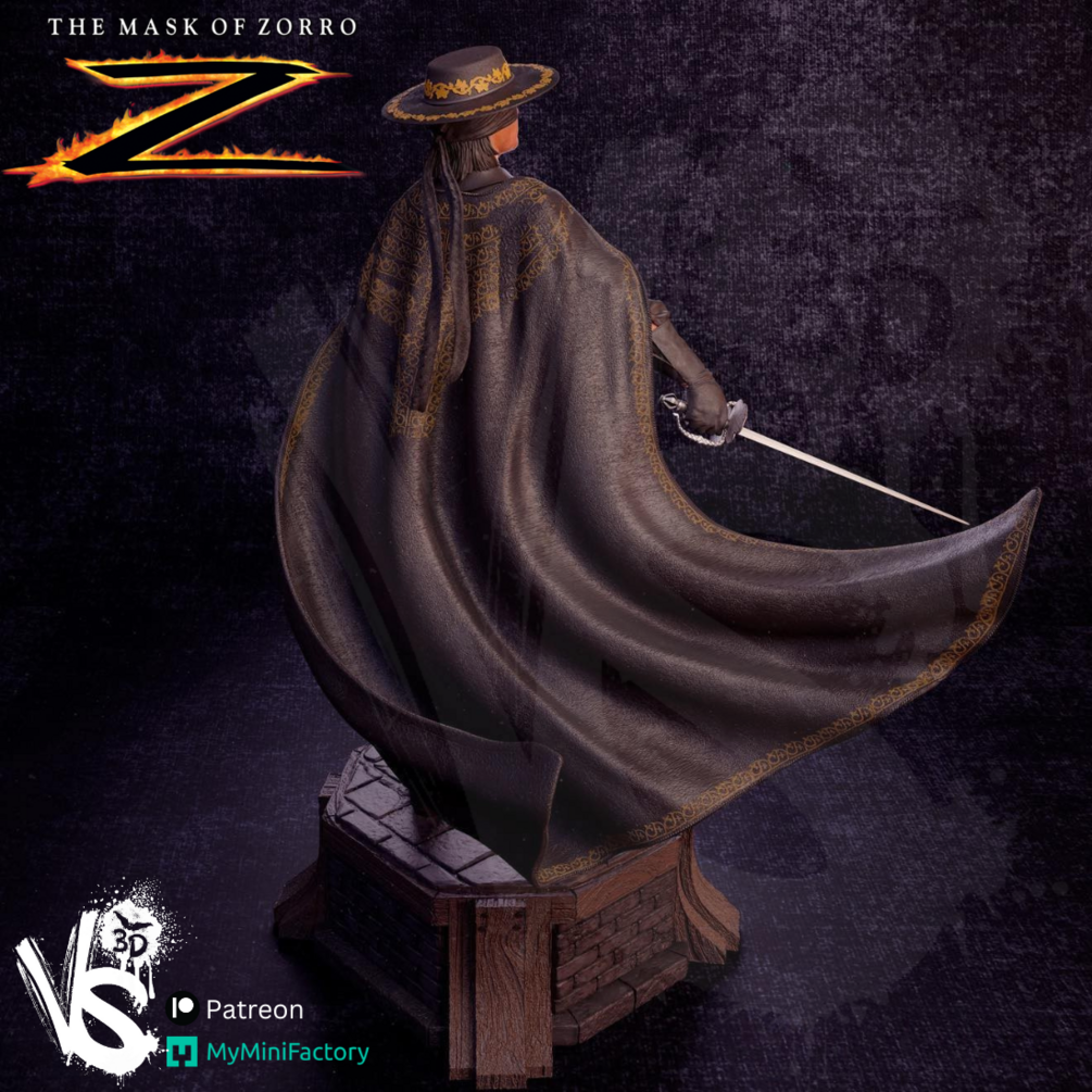 Zorro (Mask of Zorro) - Sculpt - 3d Printed Model Kit