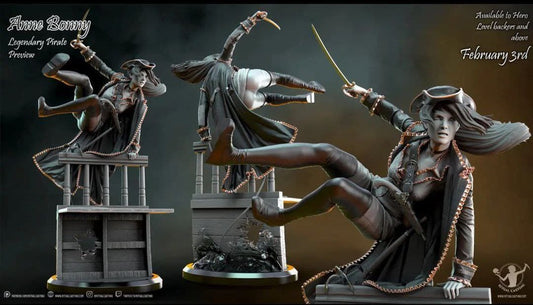 Anne Bonny - Female Pirate 3d Print - Unpainted and Unassembled