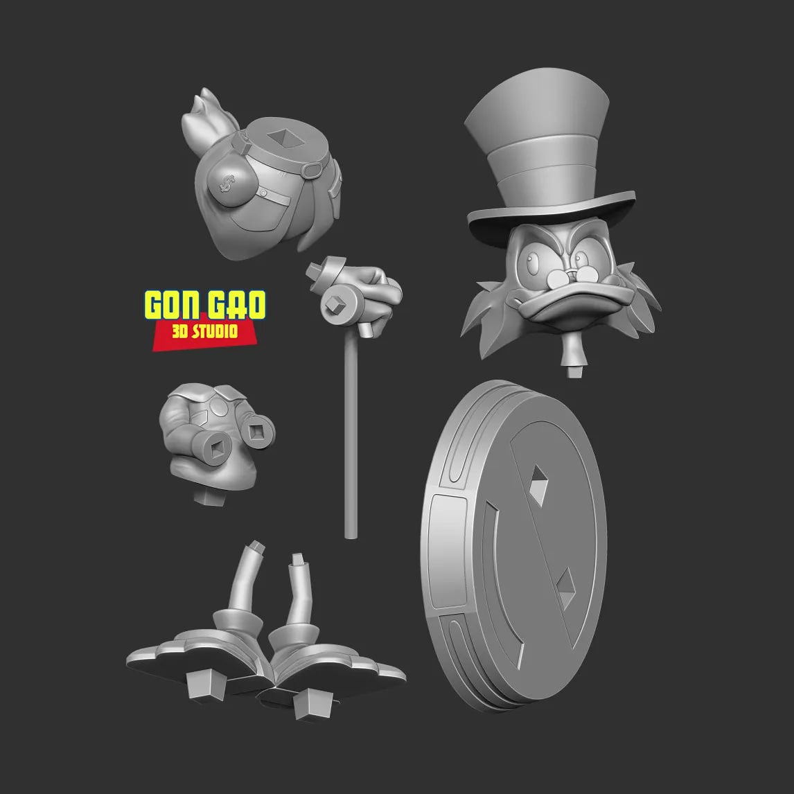 Scrooge McDuck - 3D Printed Statue Model Kit- 200mm