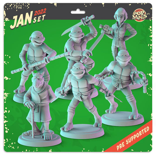 3D Printed Minis - TMNT Gang - Miniature