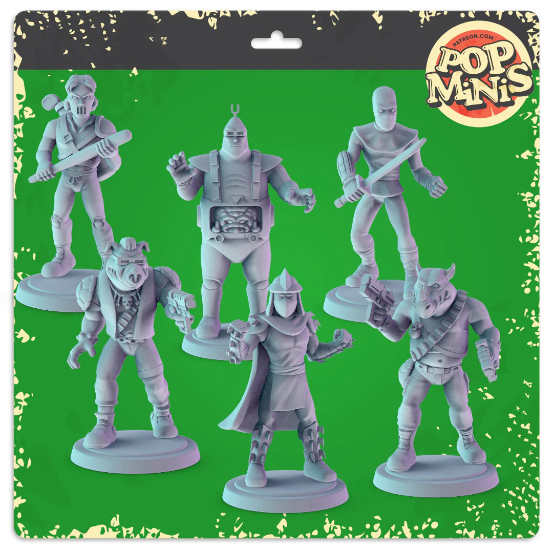 3D Printed Minis - TMNT Villians / Bad Guys - Miniature