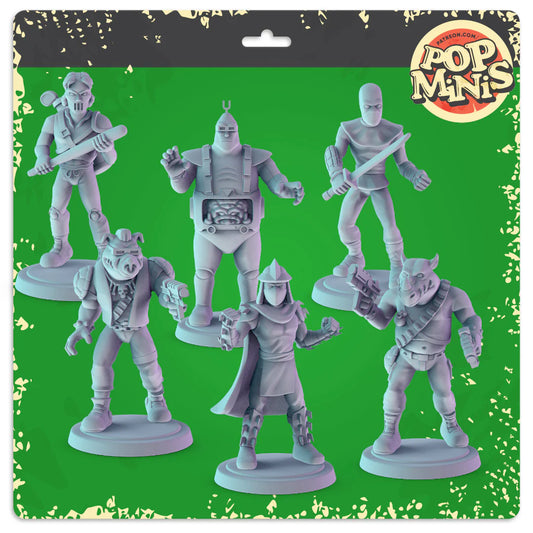 3D Printed Minis - TMNT Villians / Bad Guys - Miniature