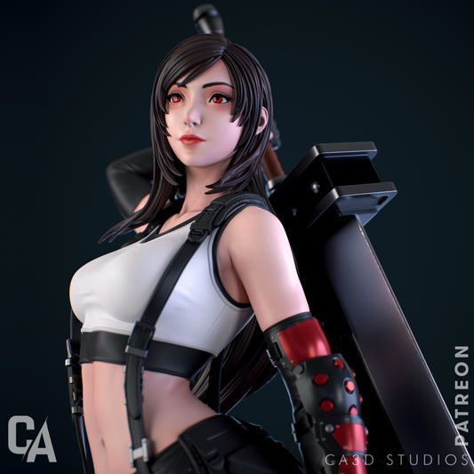 Tifa - Final Fantasy 3D Printed Statue -  Various Scales