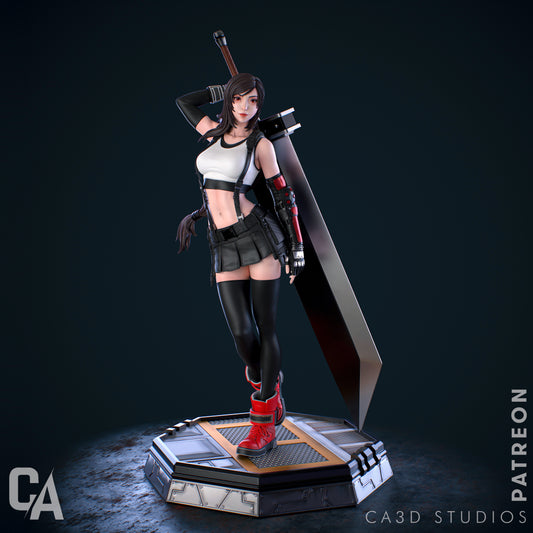 Tifa - Final Fantasy 3D Printed Statue -  Various Scales