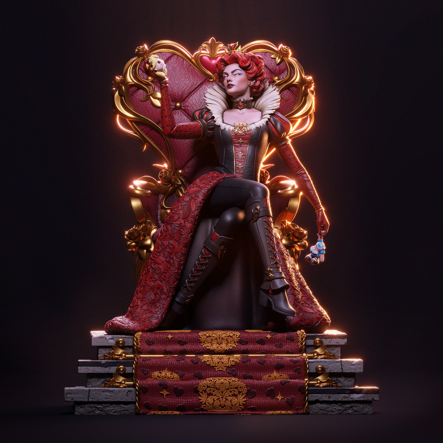 Queen of Hearts - 3D Printed Model Statue - 6 and 9 Scale