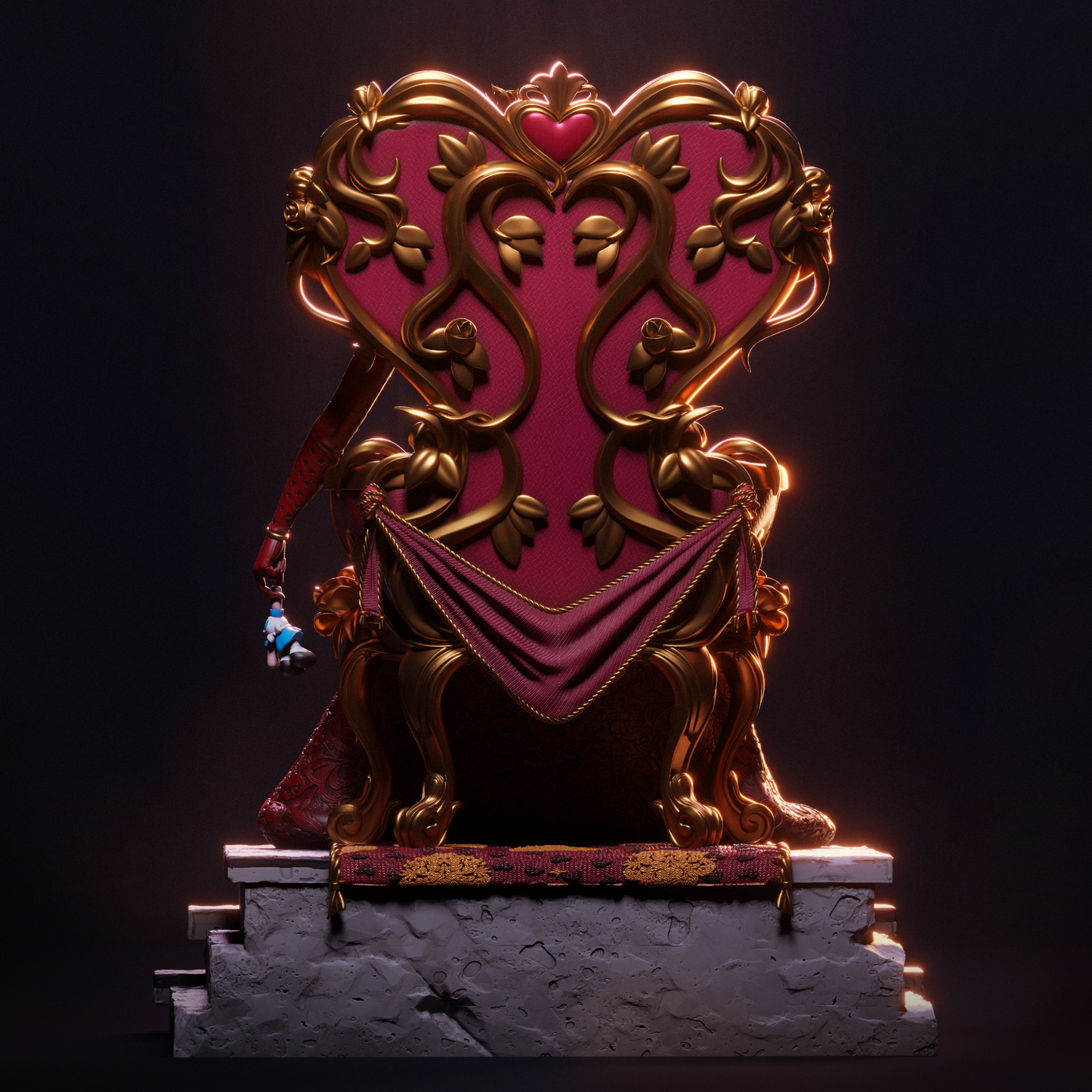 Queen of Hearts - 3D Printed Model Statue - 6 and 9 Scale