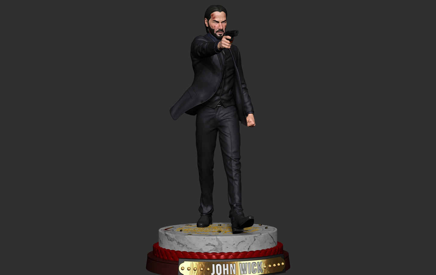 John Wick Statue - 3D Printed Model - Unpainted and unassembled