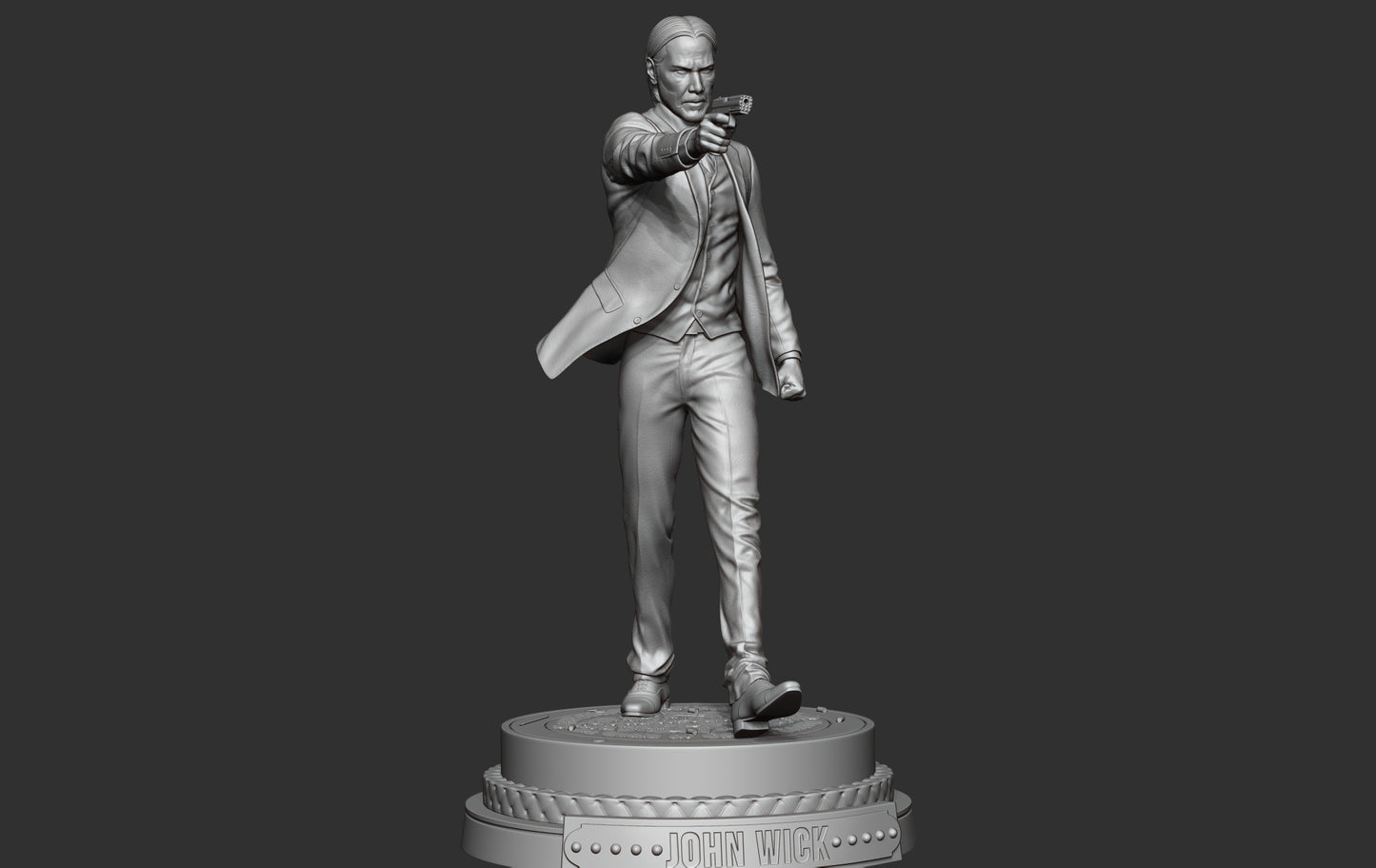 John Wick Statue - 3D Printed Model - Unpainted and unassembled