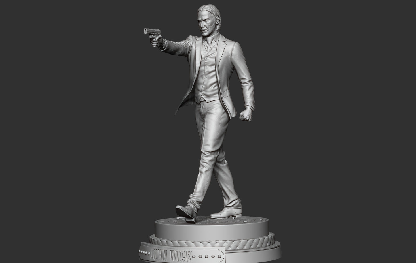 John Wick Statue - 3D Printed Model - Unpainted and unassembled