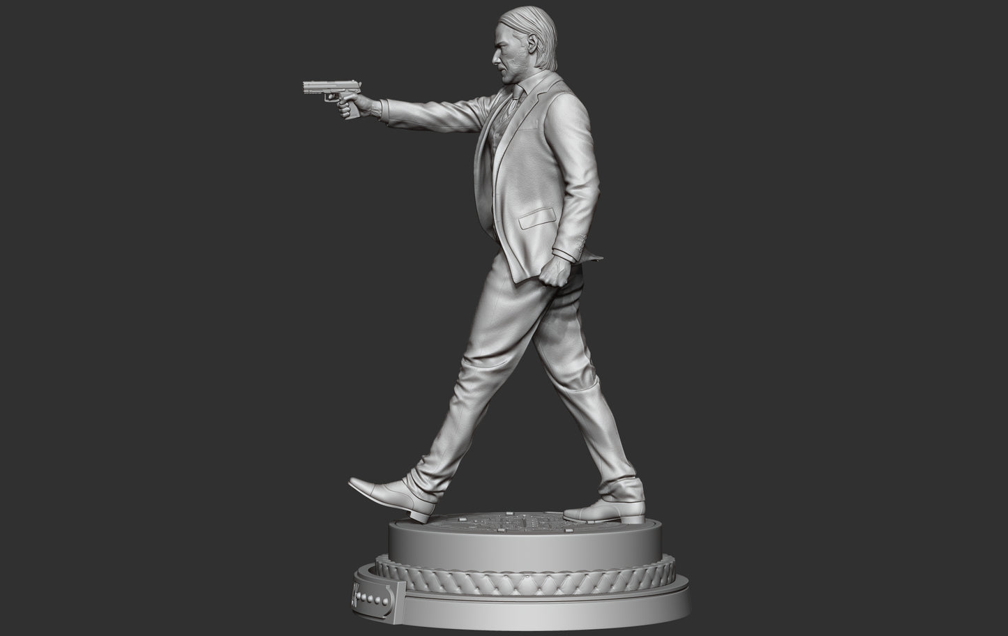 John Wick Statue - 3D Printed Model - Unpainted and unassembled