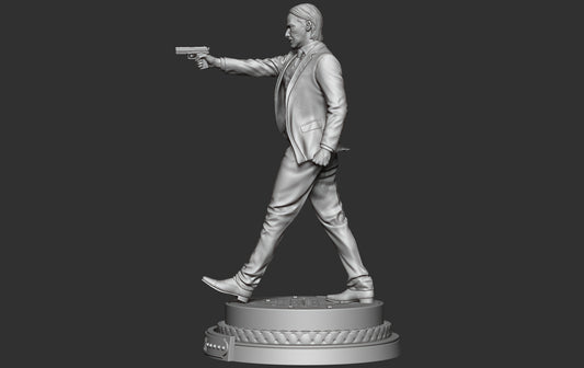 John Wick Statue - 3D Printed Model - Unpainted and unassembled