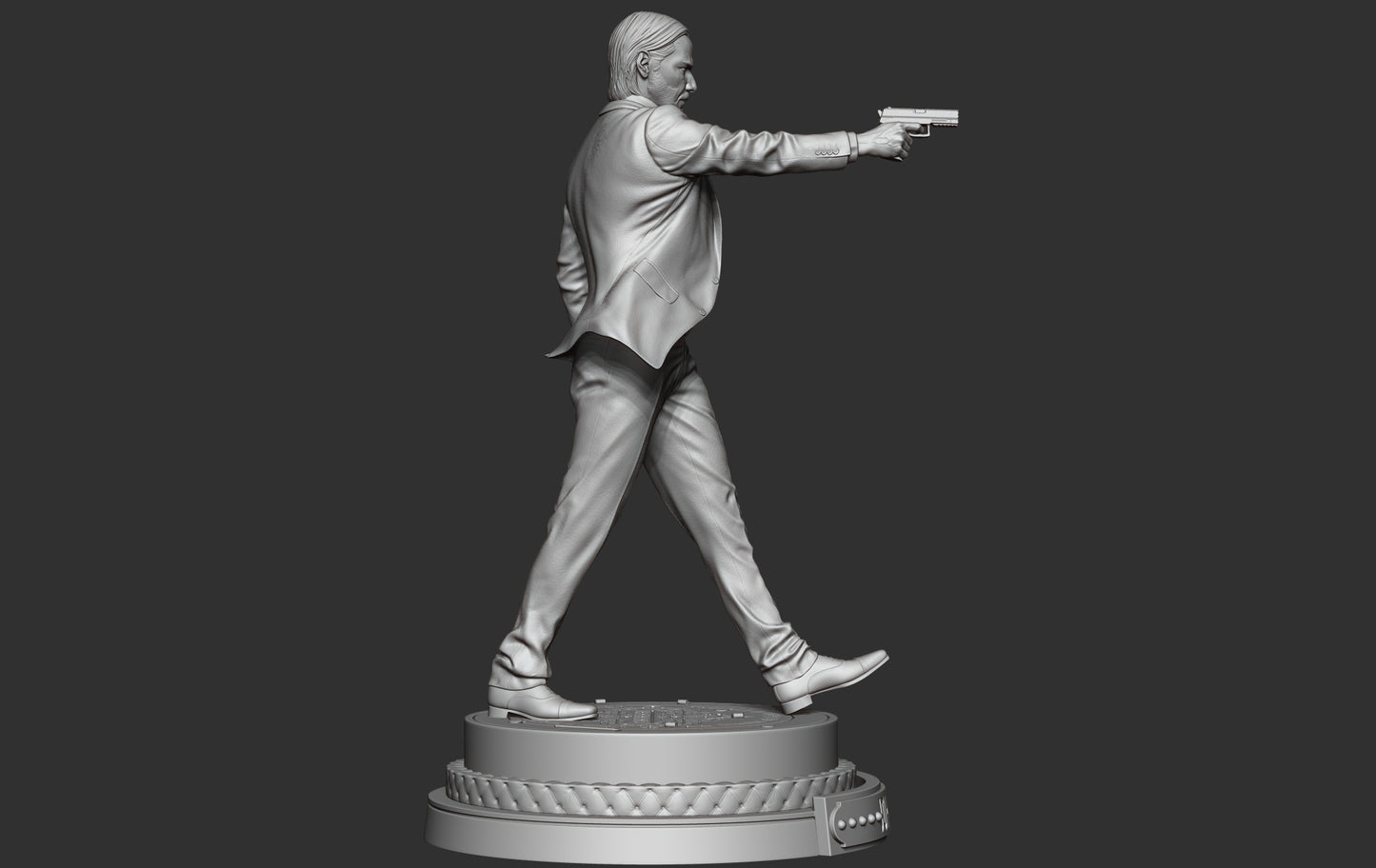 John Wick Statue - 3D Printed Model - Unpainted and unassembled