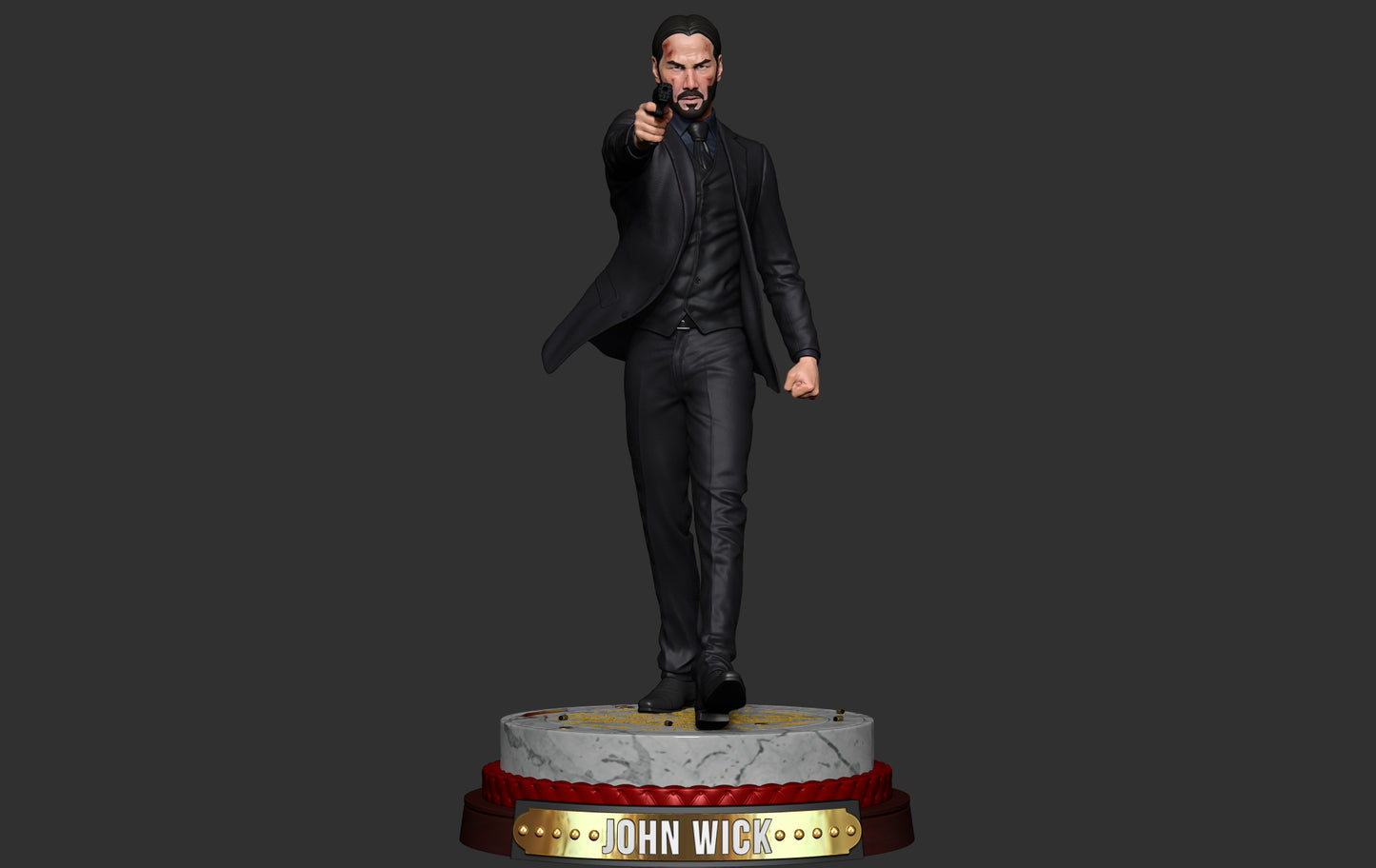 John Wick Statue - 3D Printed Model - Unpainted and unassembled