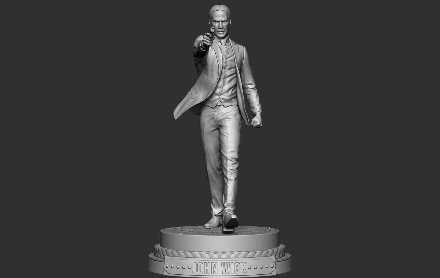 John Wick Statue - 3D Printed Model - Unpainted and unassembled