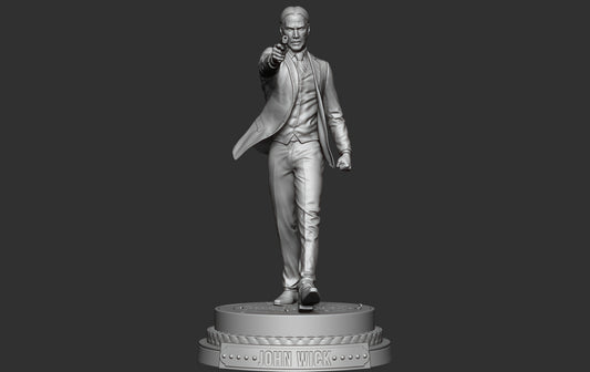 John Wick Statue - 3D Printed Model - Unpainted and unassembled