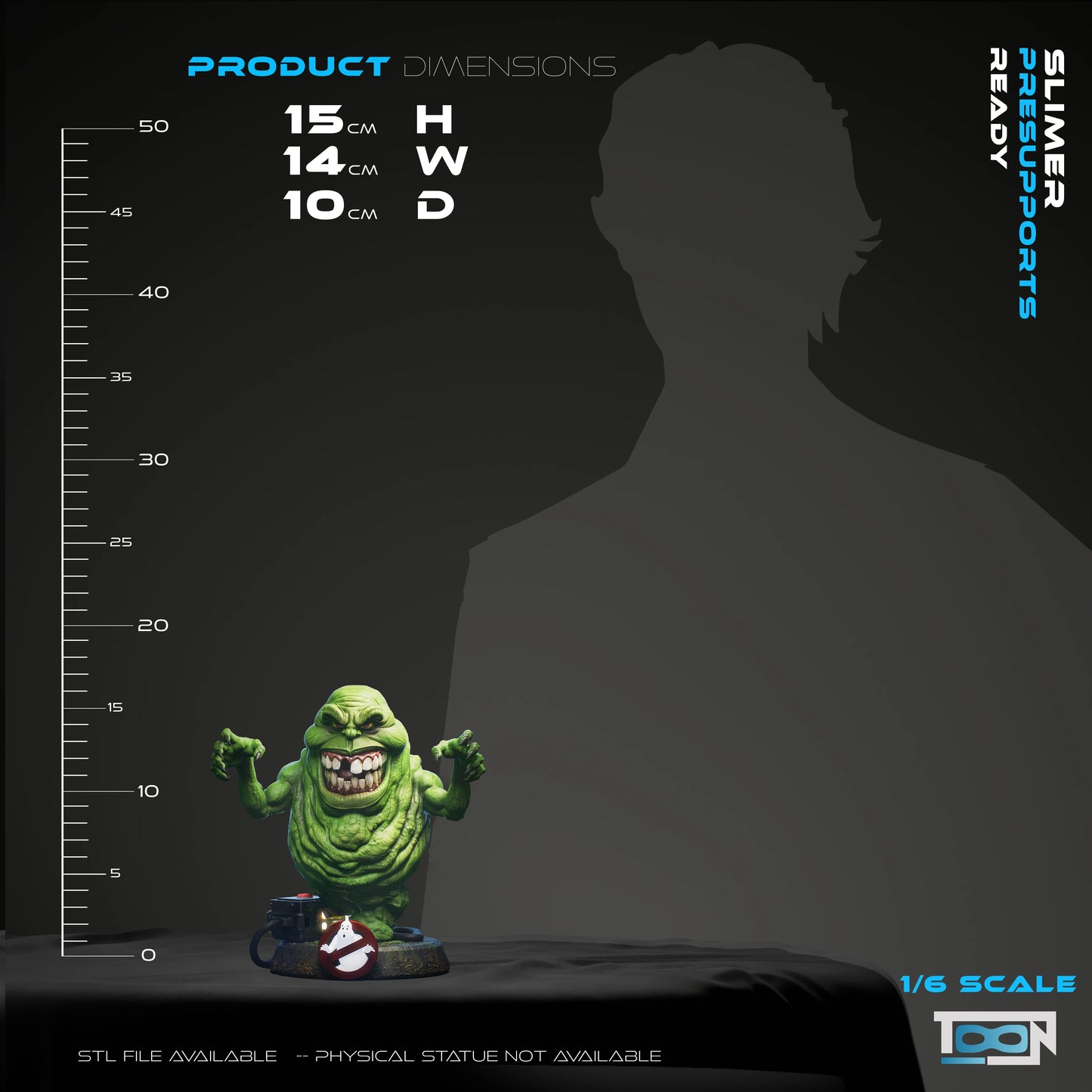 Slimer - 3D Printed Model Kit State - 6 Scale - 150mm