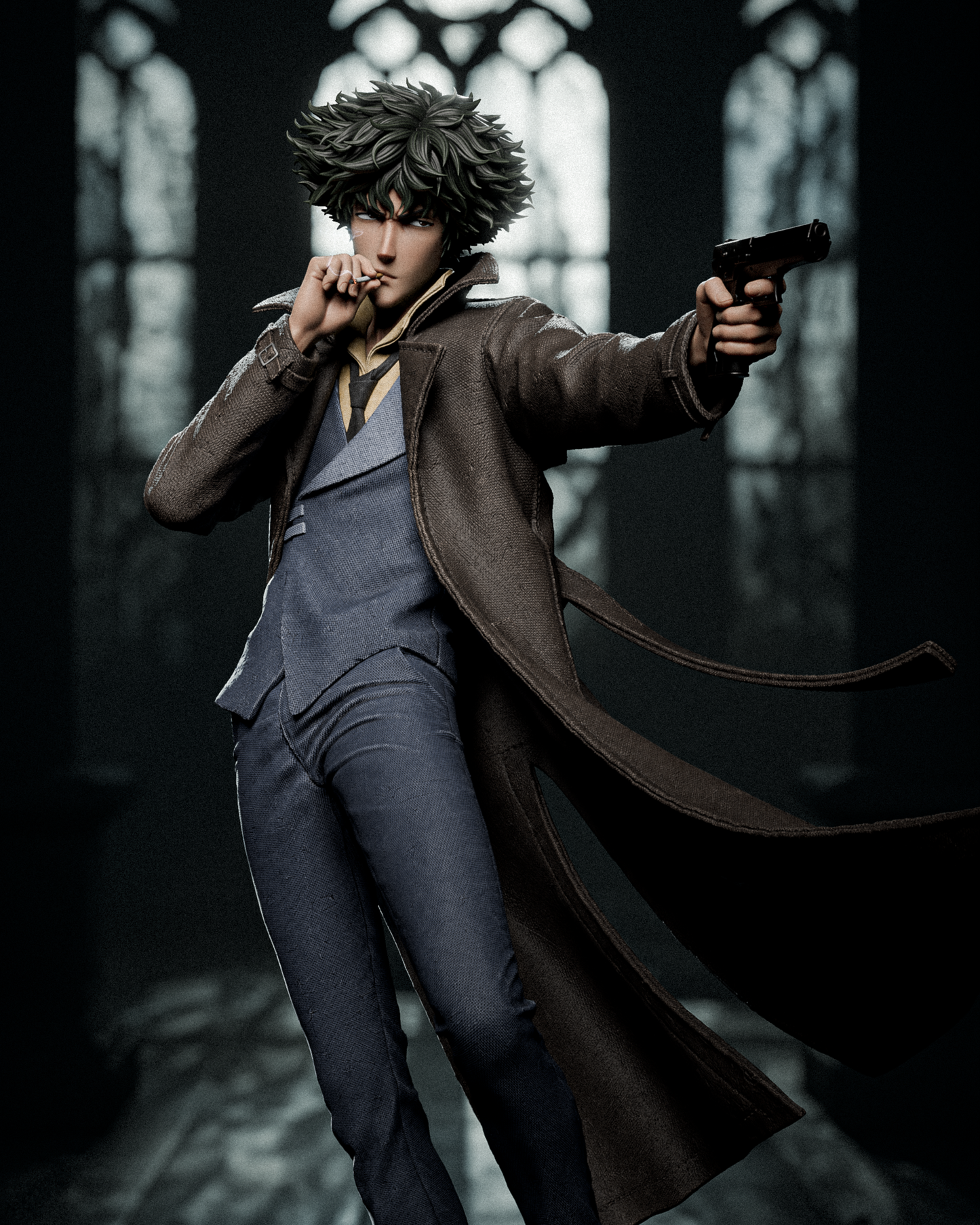 Spike Cowboy Bebop - 3D Printed Statue 6 and 9 Scale