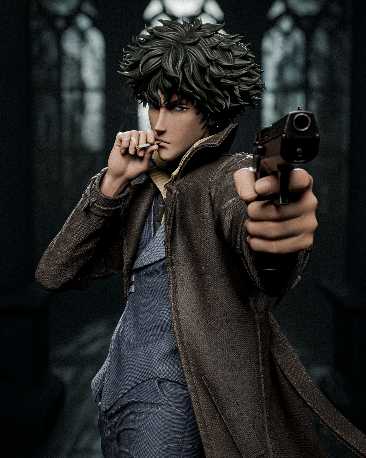 Spike Cowboy Bebop - 3D Printed Statue 6 and 9 Scale