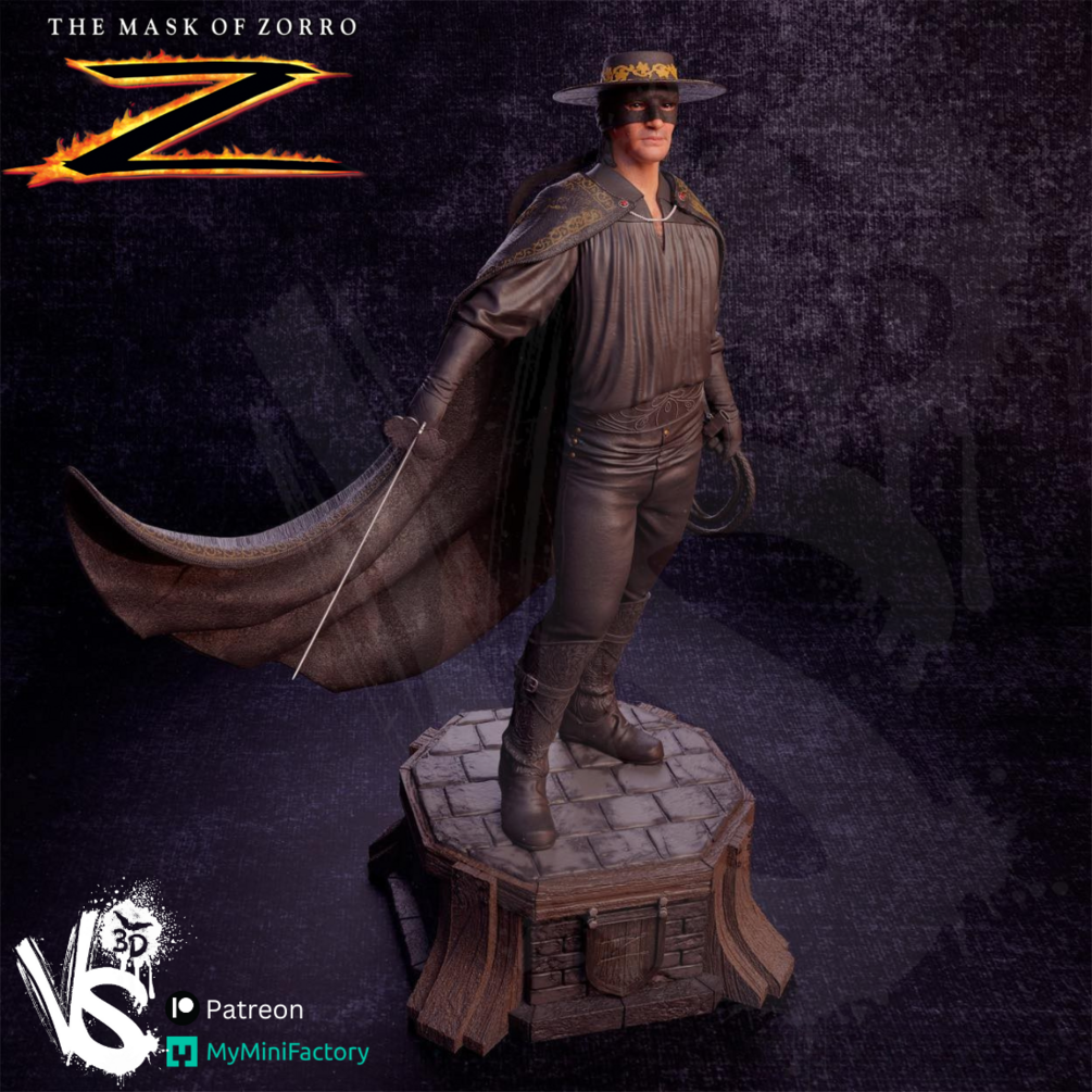 Zorro (Mask of Zorro) - Sculpt - 3d Printed Model Kit