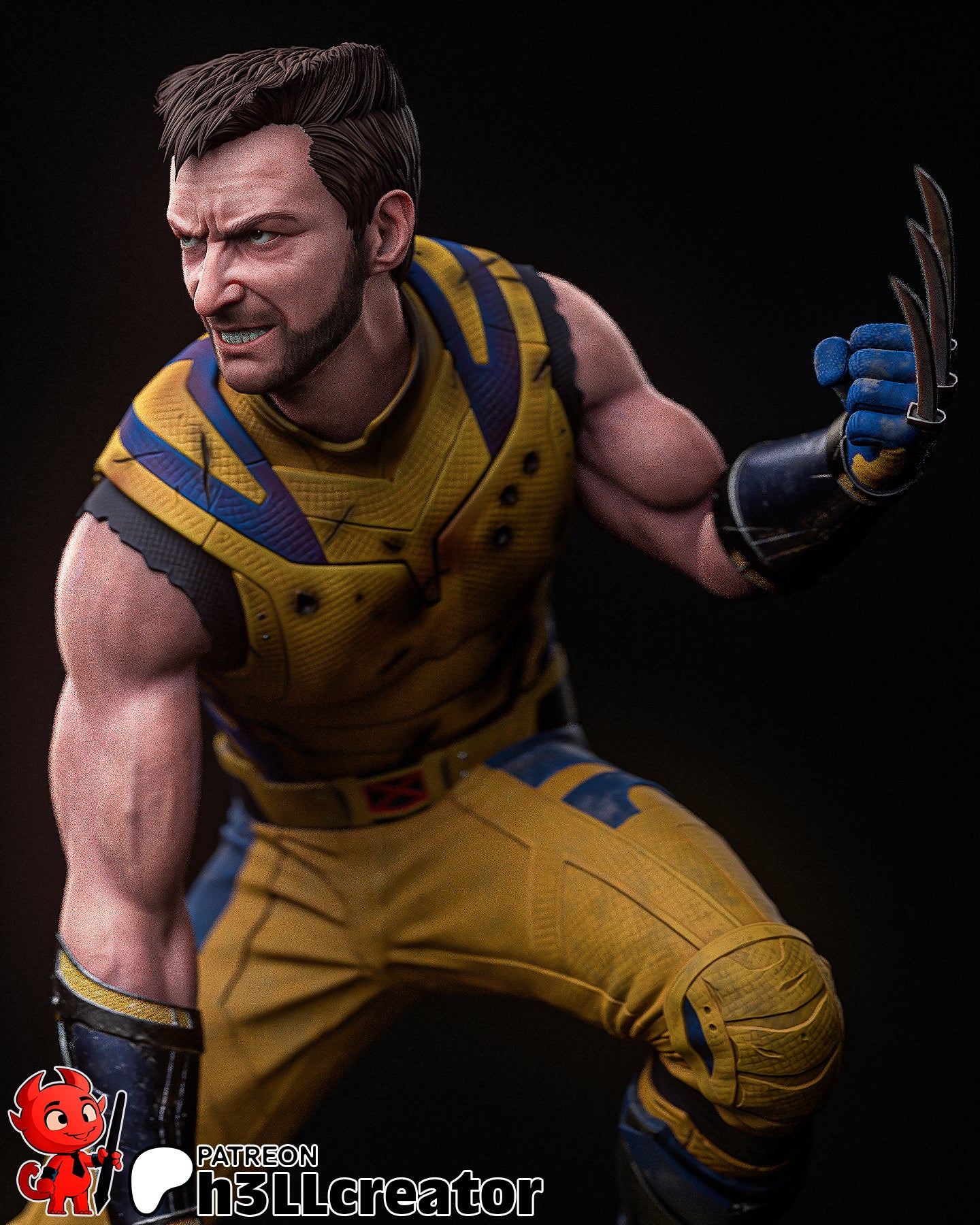 Wolverine - 12 Scale 3D Printed Model Kit Statue