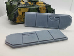 Extra Armour Side Panels with Skull compatible with WH 40 Chimera / 28mm