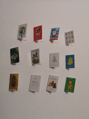 12 Miniature Christmas Cards for your Dolls House at XMAS Handmade 1:12th scale