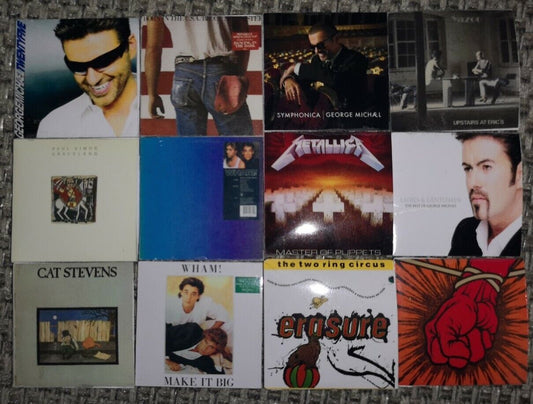 12 X Miniature Record LP Album Covers Various. Pack B
