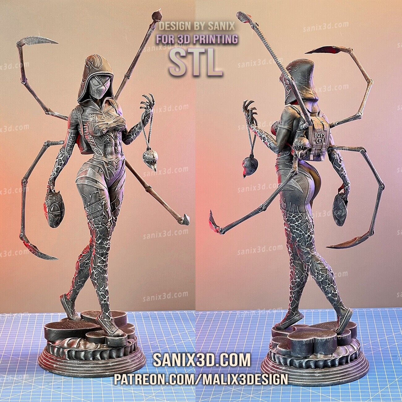 Gwenom Statue (3D Printed) Fan Art - ready to paint