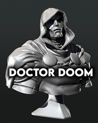 Doctor Doom (Marvel) Bust Fan Art - 3D Printed - 4" to 7" (101mm to 173mm)