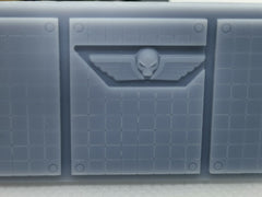 Extra Armour Side Panels with Skull compatible with WH 40 Chimera / 28mm