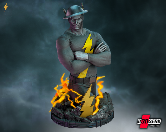3D printed Flash Jay Garrick Bust - 195mm to 390mm (8 or 4th Scale) Fan Art