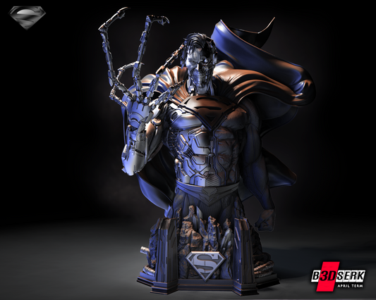 Cyborg Superman (DC) Bust Fan Art  - 3D Printed - 1/8 or 1/4 scale (385mm)