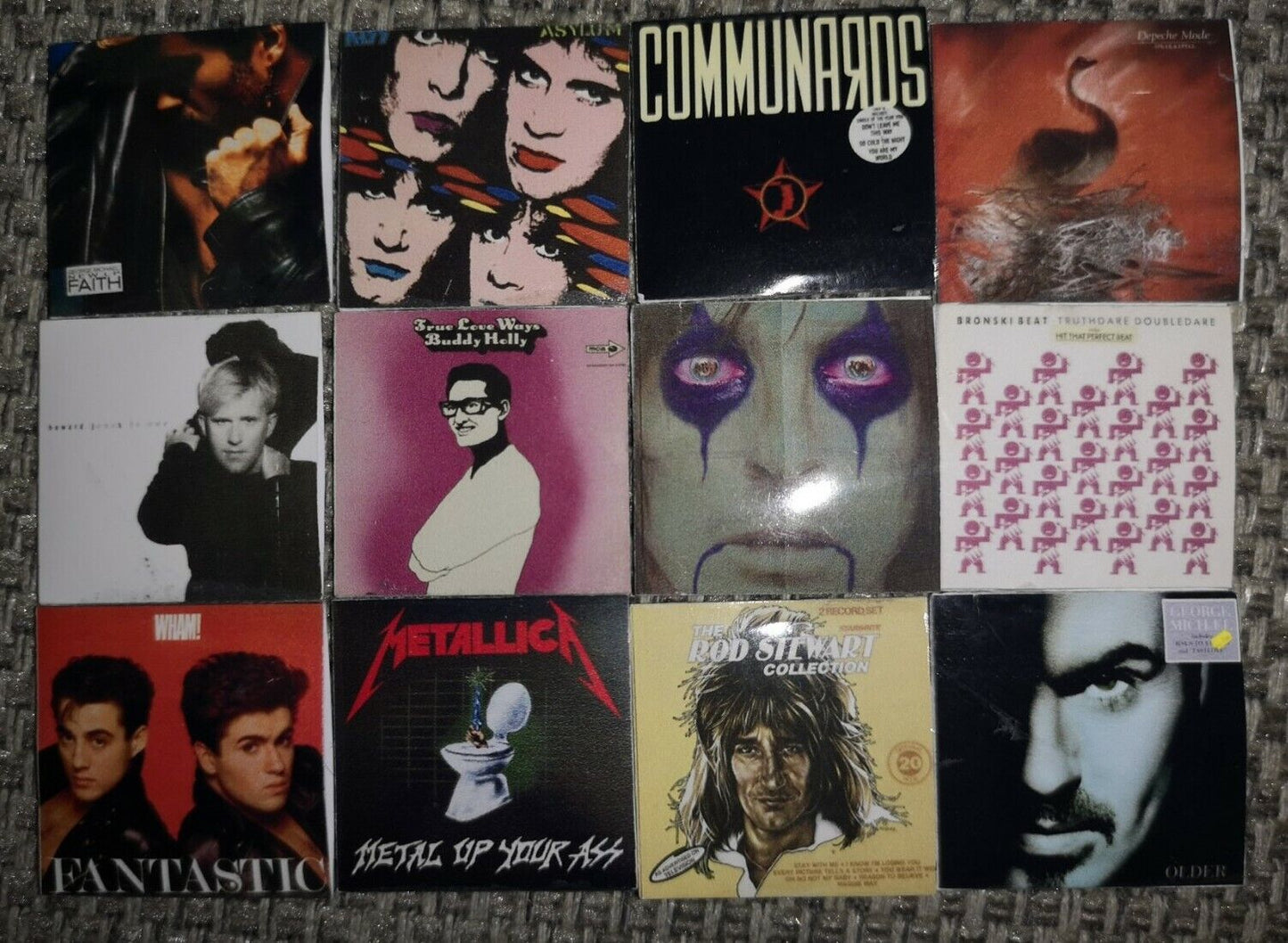 12 X Miniature Record LP Album Covers Various. Pack C