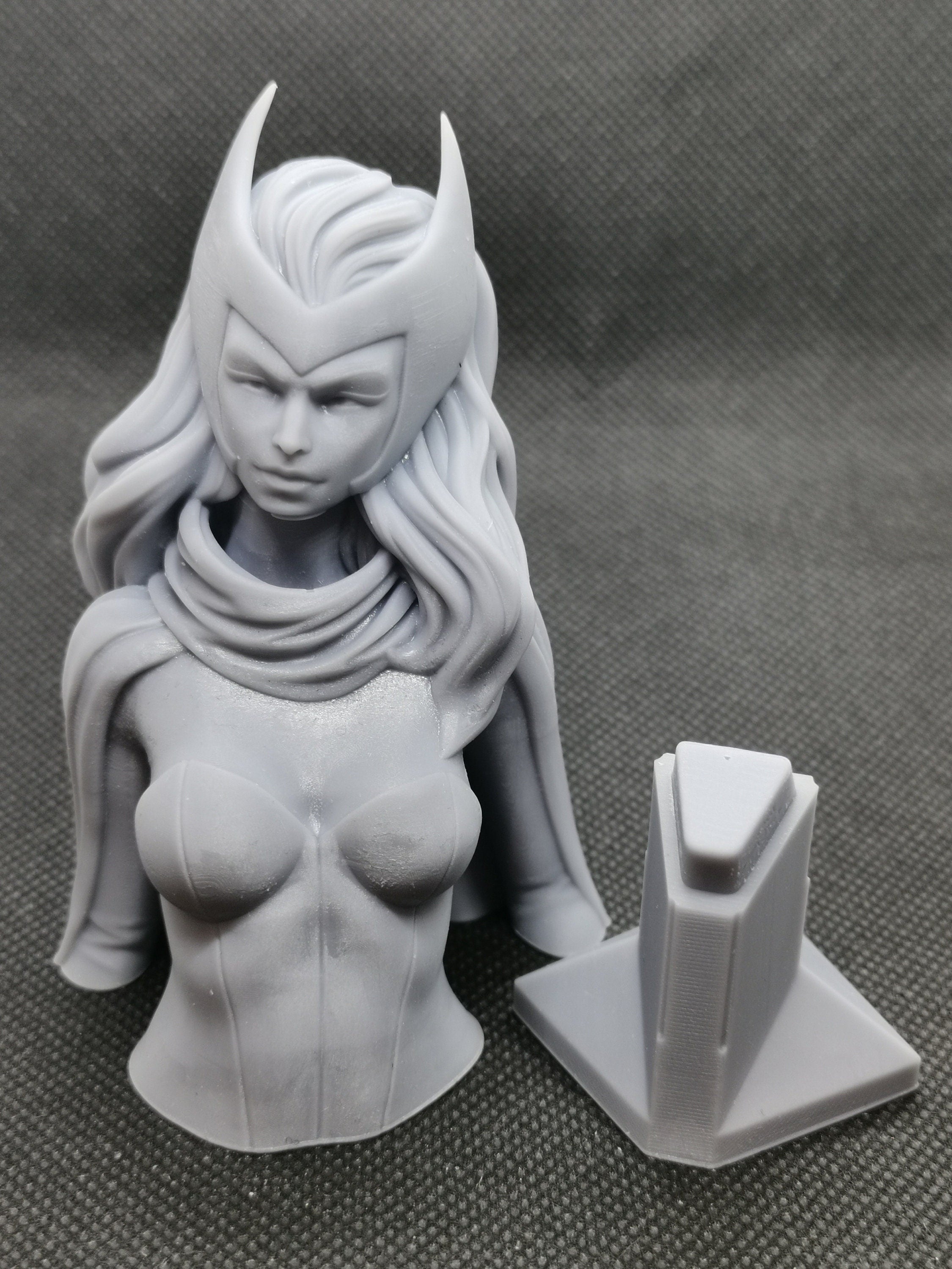 Scarlet Witch Bust (Fan Art) - Resin 3D Printed - 4" to " (102mm - 177mm)