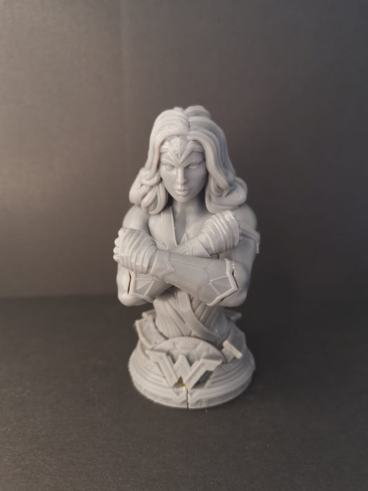 Wonder Woman Fan Art 3D Printed Bust - 100mm to 210mm - Resin 3D Printed