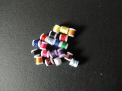 20 x Miniature Cotton Reel spools with variety of coloured cottons - haberdashery miniature dollhouse - Free postage!