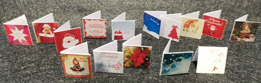 15 Miniature Christmas Cards for your Dolls House at XMAS Handmade 1:12th scale