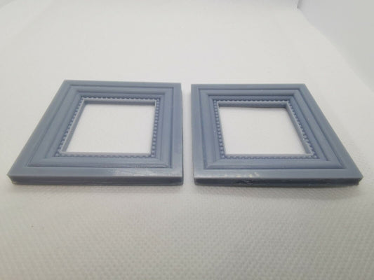 2 X Square Antique Miniature Picture Frames Miniature Dolls House (6cm x 6cm)